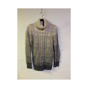 Cable knit turtleneck sweater